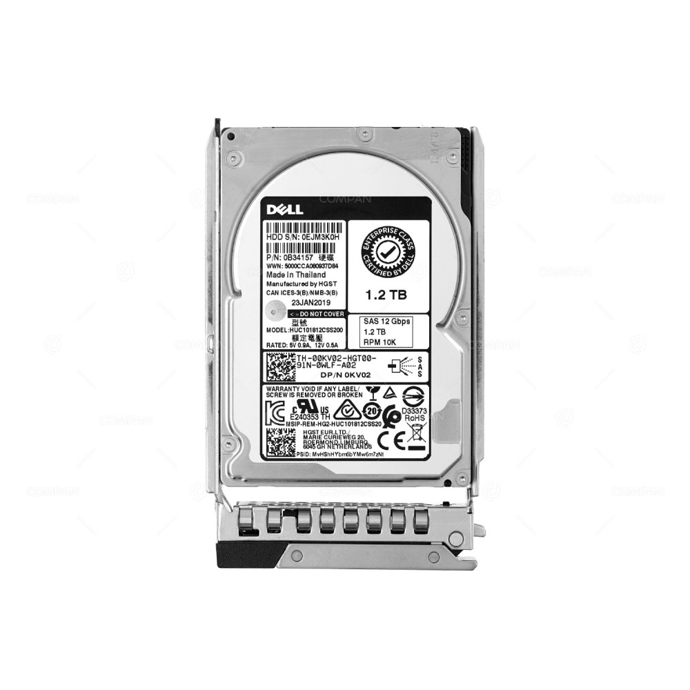 0KV02 G14 DELL HDD 1.2TB 10K SAS 12G 2.5" SFF HOT-SWAP FOR DELL POWEREDGE G14